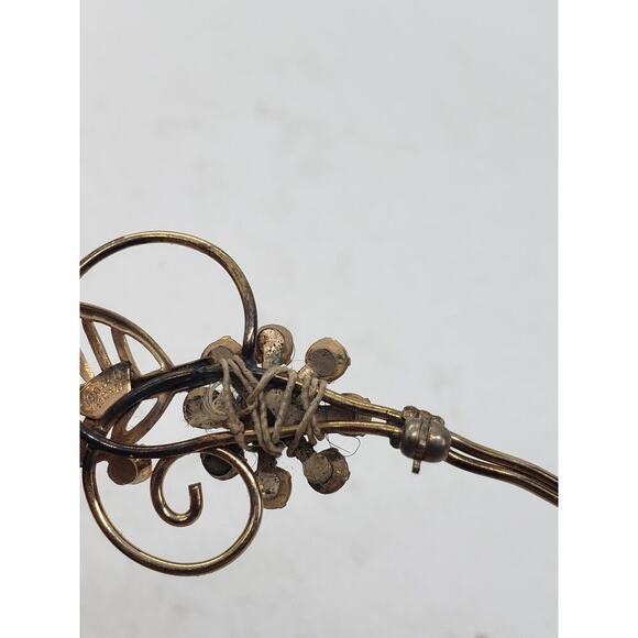 Vintage Van Dell 1/20 12K GF Gold Filled Rhinestone Pearl Leaf Floral Brooch Pin - Picture 11 of 14